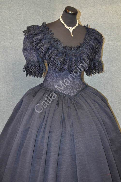 Costume Storico blu ottocento (12)