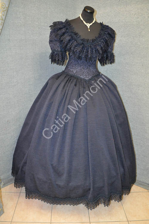 Costume Storico blu ottocento (13)