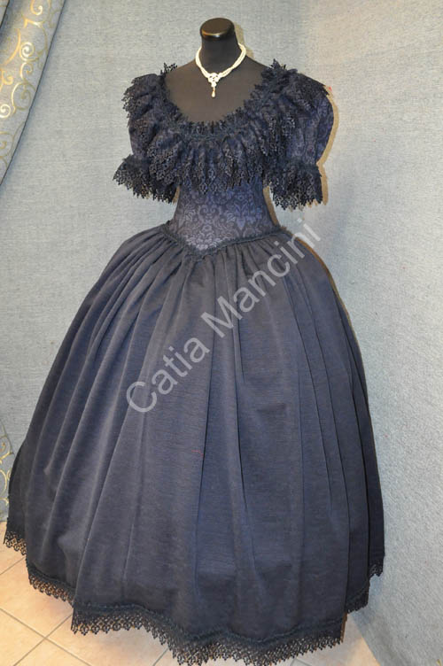 Costume Storico blu ottocento (2)