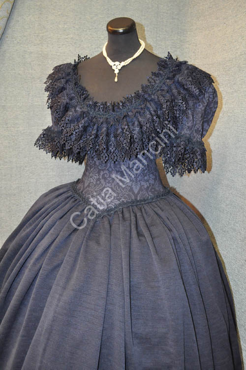 Costume Storico blu ottocento (6)