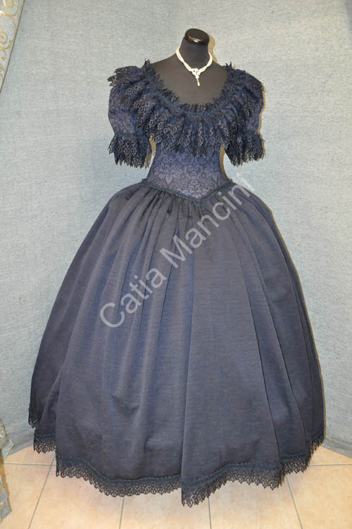 Costume Storico blu ottocento (8)